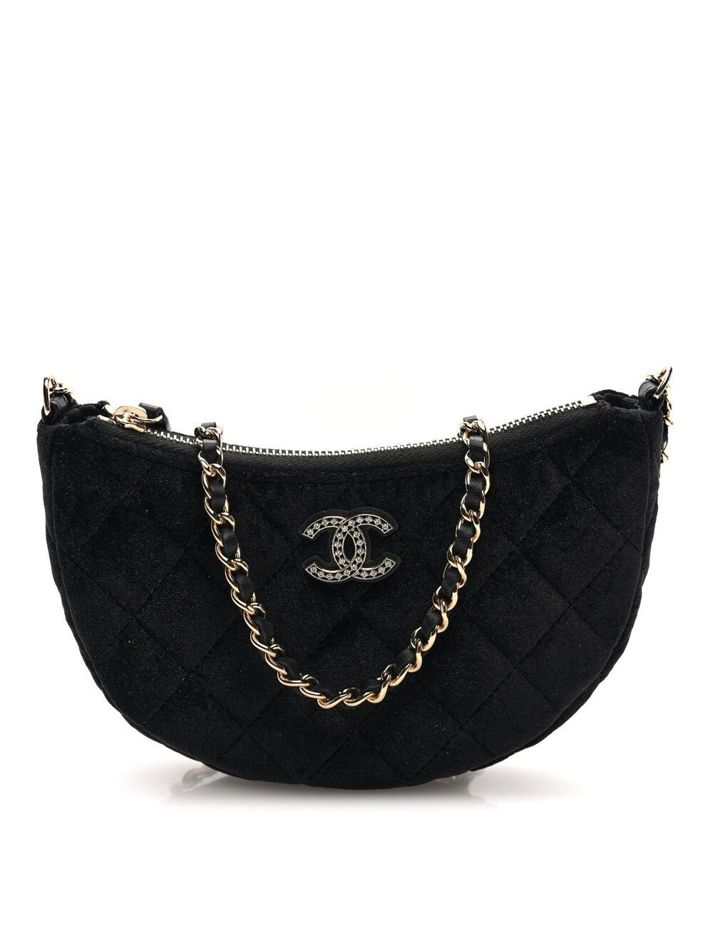 Chanel Velvet Crystal Quilted Chain #254532C19B